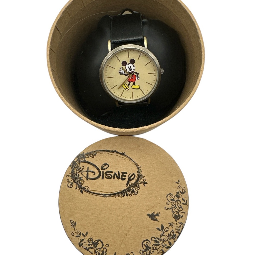 New in Box Unisex Gold Face Disney Mickey Mouse Thumbs Up Quartz WatchTimepiece - Picture 4 of 5